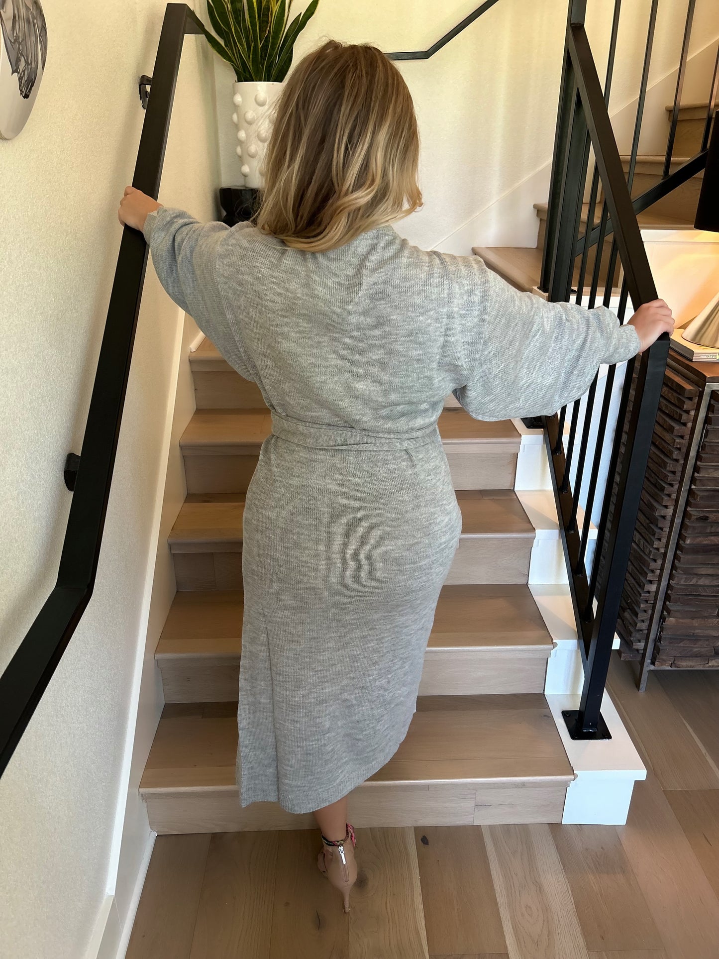 Sweater Wrap Midi Dress