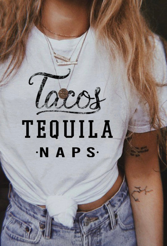 Tacos Tequila Naps Graphic T-Shirt